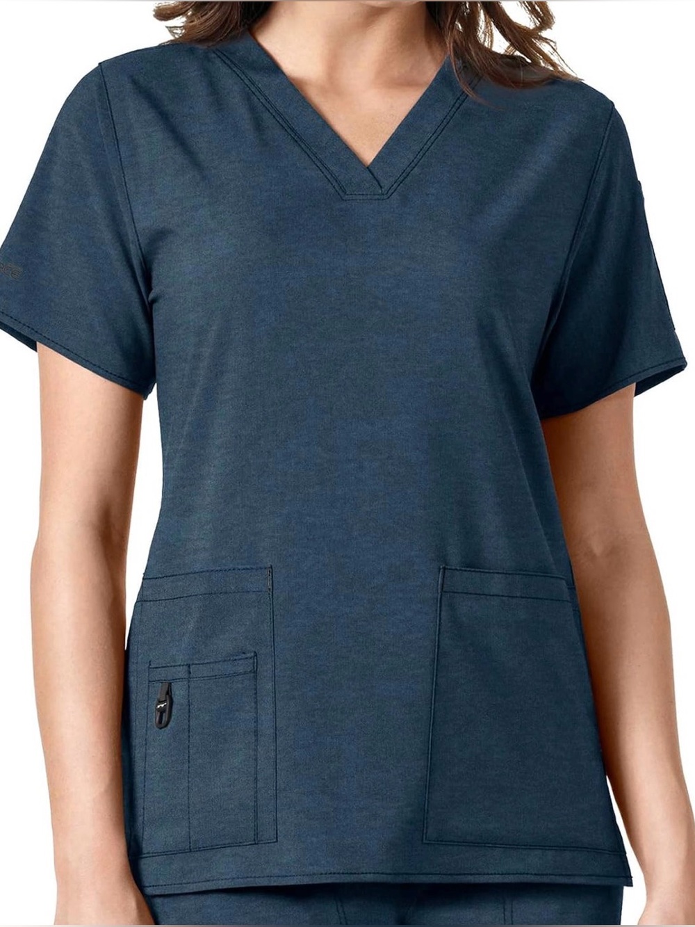Carhartt Scrubs C12110 Women's Force Cross-Flex Scrub Top Navy-Heather/Medium